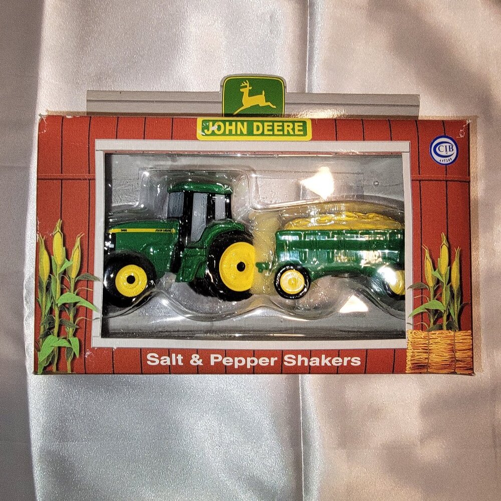 Vintage John Deere Salt & Pepper Shakers New Enesco